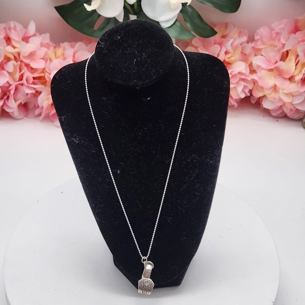 Floating Heart Necklace Spoon Jewelry Art Deco Silverware Jewelry Noblesse